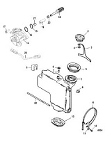 Компоненты закачки масла 2-Х ТАКТНОГО ПЛМ MERCURY 55 Серийный номер от 0T980000 и выше