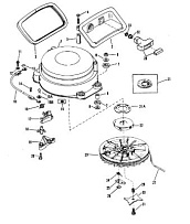 Стартер в сборе (ручной)(55) 2-Х ТАКТНОГО ПЛМ MERCURY 60 Серийный номер от 0D000750 до 0G290584