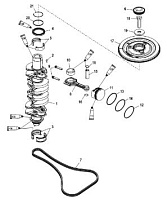 Коленвал, поршни и шатуны 4-Х ТАКТНОГО ПЛМ MERCURY 135 Серийный номер от 1B517159 и выше