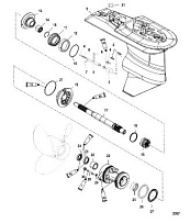 Корпус шестерни,карданный вал - 2.33:1 передаточное число 4-Х ТАКТНОГО ПЛМ MERCURY 50 Серийный номер от 0P515897 и выше