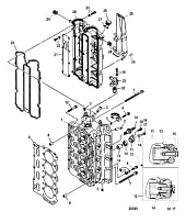 Головка цилиндра 4-Х ТАКТНОГО ПЛМ MERCURY 80 Серийный номер от 1B227000 до 1B366822