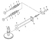 Распредвал и клапаны, Serial # 0R318096 и выше 4-Х ТАКТНОГО ПЛМ MERCURY 3.5 Серийный номер от 0R131842 и выше