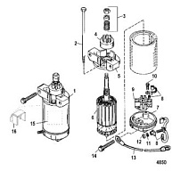 Стартер 2-Х ТАКТНОГО ПЛМ MERCURY 60 Серийный номер от 0P017000 до 0P325499