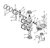 Коленчатый вал, поршни и шатуны 2-Х ТАКТНОГО ПЛМ MERCURY 50EO Серийный номер от 6428681 до 0B122929